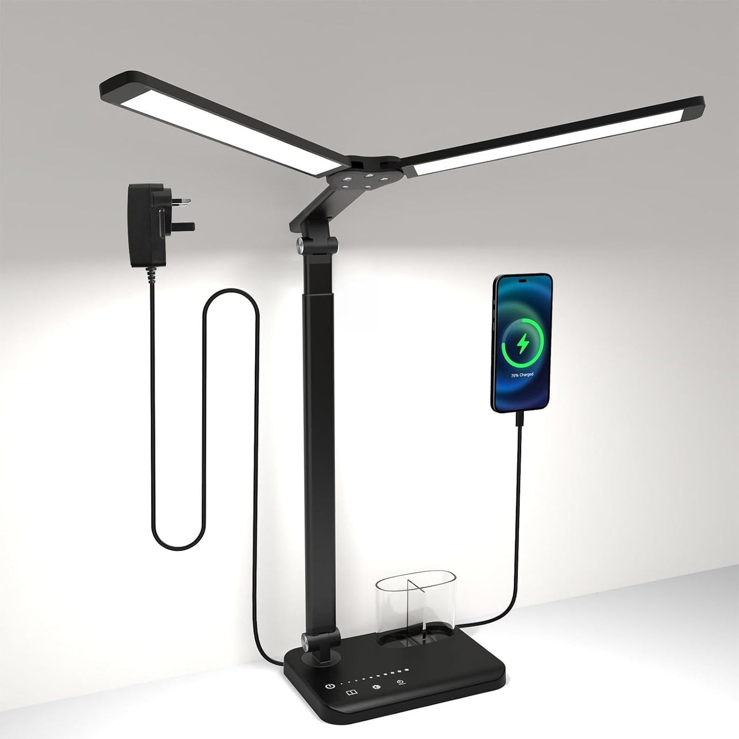 VENEZINA Dual-Head 3-Color LED Desk Lamp