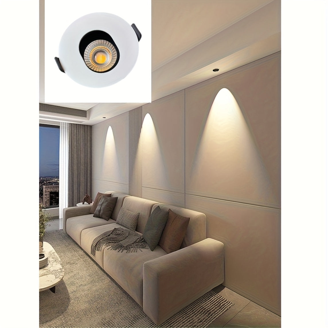 8pcs VENEZINA RG0 10W COB Anti-Glare LED Recessed Downlight
