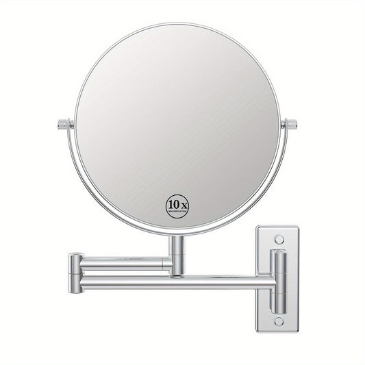 VENEZINA 9-Inch Large Screen No-Drill 360 Rotation Wall-Mounted Vanity Mirror