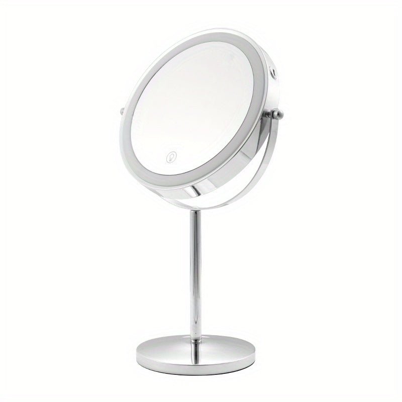 VENEZINA 10X 8-Inch Rechargeable 360 Rotation LED Makeup Mirror