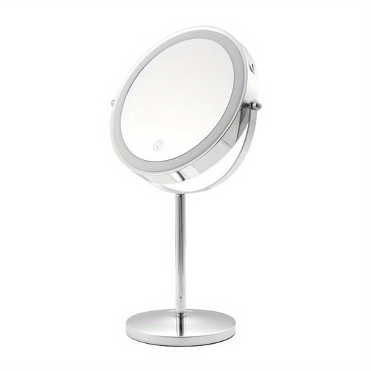 VENEZINA 10X 8-Inch Rechargeable 360 Rotation LED Makeup Mirror