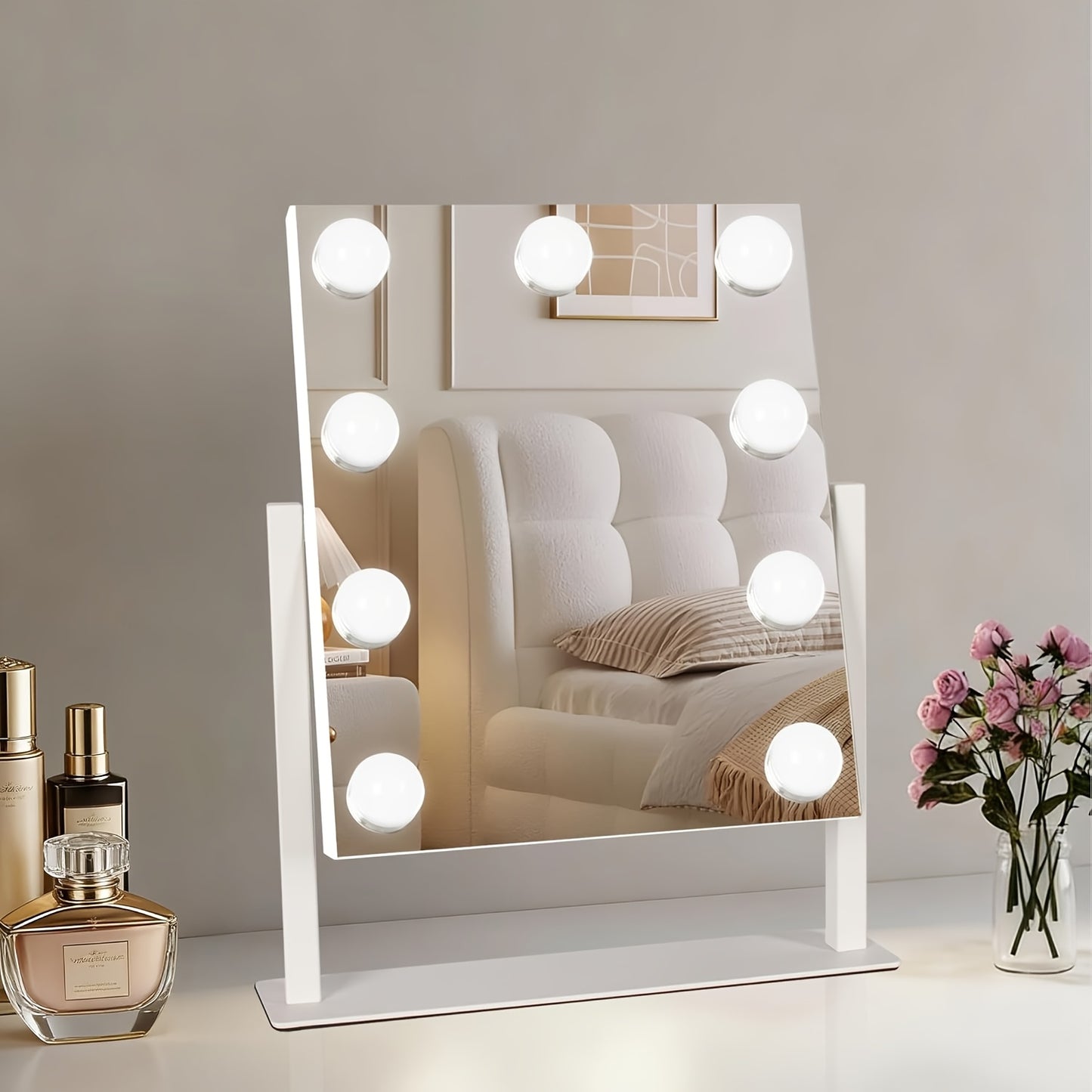 VENEZINA Hollywood Style 3-Color Touch Control LED Makeup Mirror