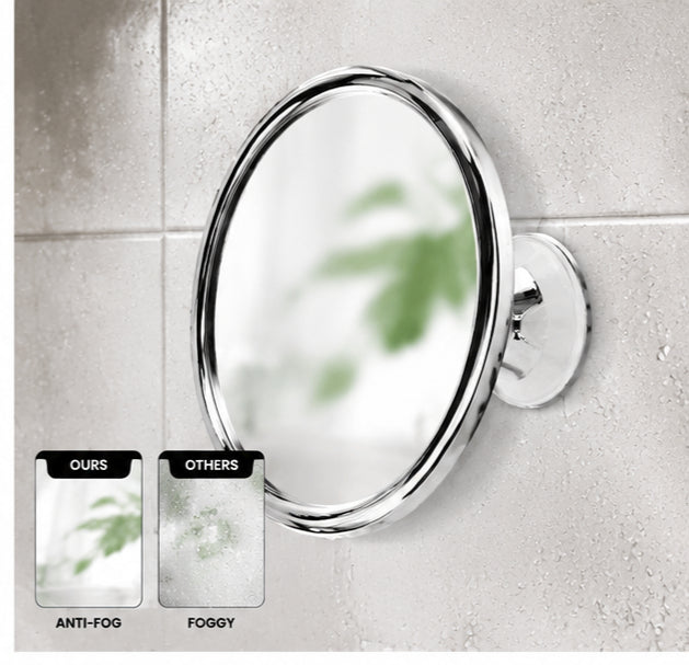 VENEZINA Suction Cup No-Drill 360 Rotation Fogless Shower Mirror
