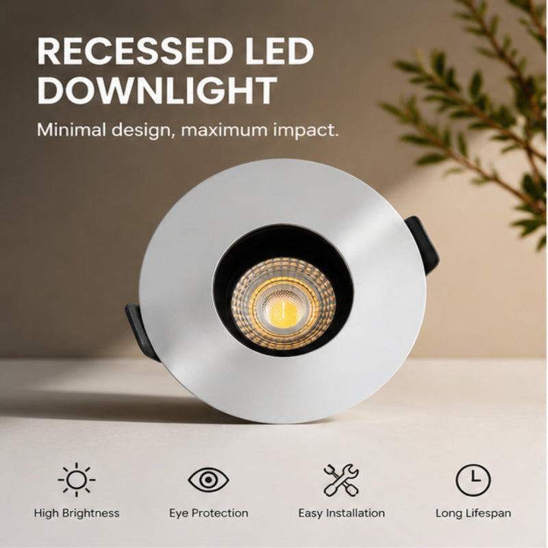 VENEZINA R6210+A6153 10W 3-Inch COB LED Recessed Downlight